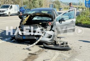 Σφοδρή μετωπική σύγκρουση οχημάτων