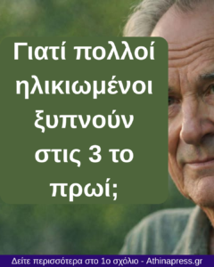 Γιατί πολλοί ηλικιωμένοι ξυπνούν στις 3 το πρωί;