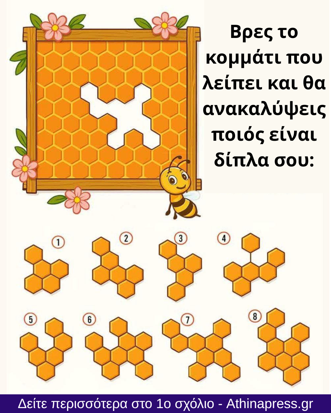 Βρες το κομμάτι που λείπει και θα ανακαλύψεις ποιός είναι δίπλα σου: