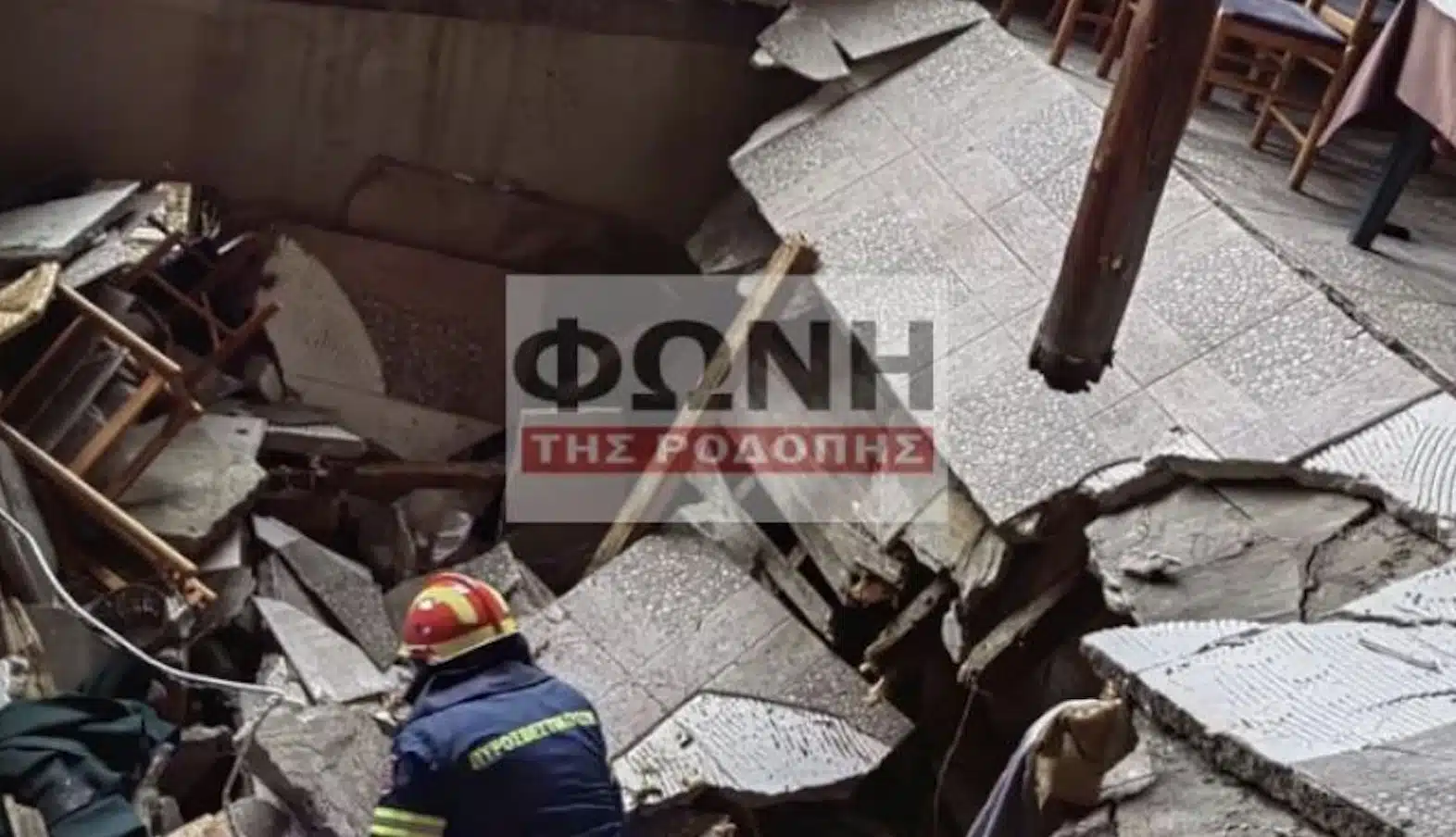 Σοκ στην Κομοτηνή: Κατέρρευσε πάτωμα ταβέρνας – Πελάτες βρέθηκαν στο κενό