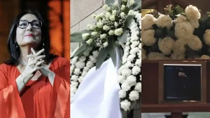 Το στεφάνι που ξεχώρισε: Όλοι δάκρυσαν με αυτό που έγραψε η Νανά Μούσχουρη στην κηδεία της Μαρινέλλας