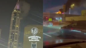 ΒΙΝΤΕΟ: Συντρίμμια από ιρανικό βλήμα έπεσαν σε ουρανοξύστη στη Μαρίνα του Ντουμπάι, εκκενώθηκαν κτίρια
