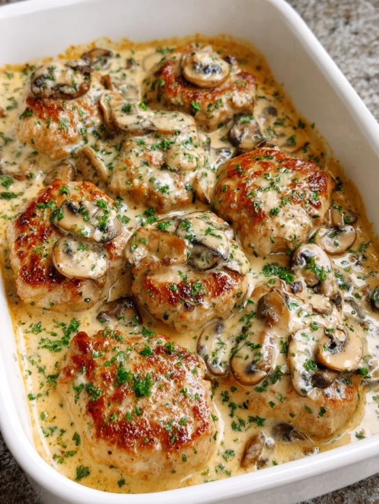 Κρεμώδες κοτόπουλο με μανιτάρια