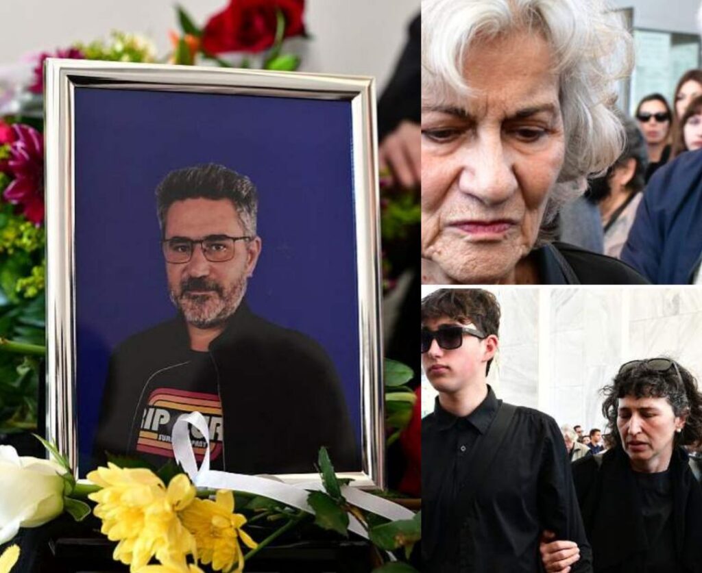 Κηδεία Βασίλη Ρίζου: Στα μαύρα η Θεανώ Φωτίου – Οι πρώτες φωτoγραφίες από Α’ Νεκροταφείο