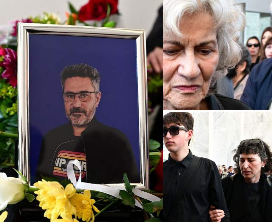 Κηδεία Βασίλη Ρίζου: Στα μαύρα η Θεανώ Φωτίου - Οι πρώτες φωτoγραφίες από Α' Νεκροταφείο