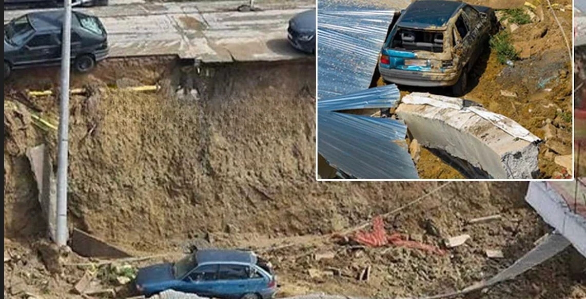Σοκ σε ελληνική πόλη: Δρόμος υποχώρησε και «ρούφηξε» αυτοκίνητο – Βίντεο από την πτώση στο κενό