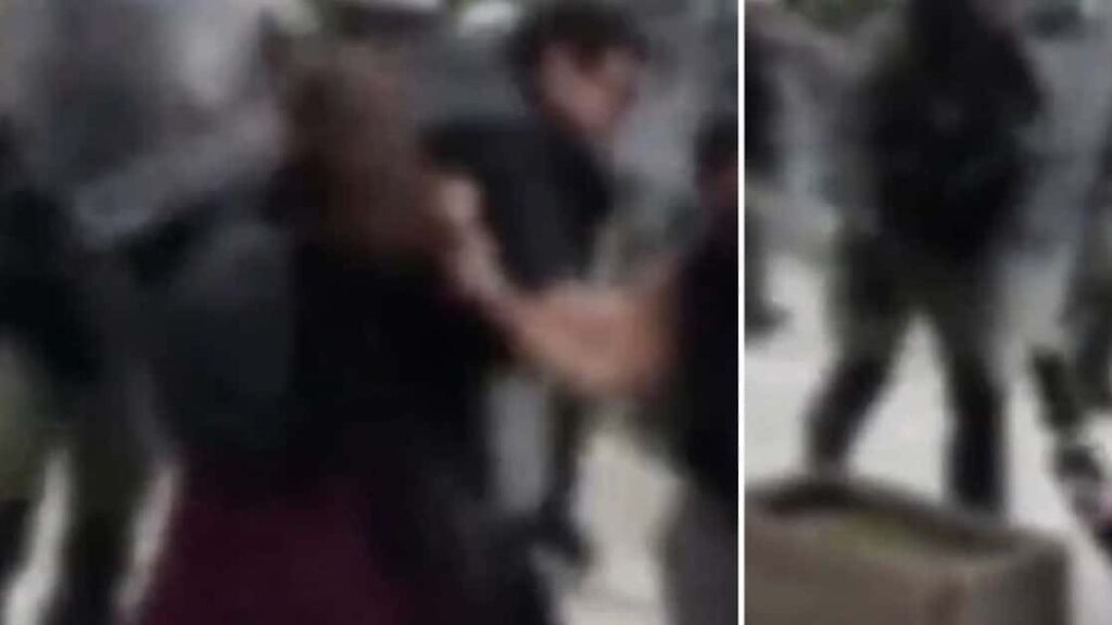 Αστυνομικός των ΜΑΤ έσπρωξε γυναίκα η οποία έπεσε με τον αυχένα σε ζαρντινιέρα