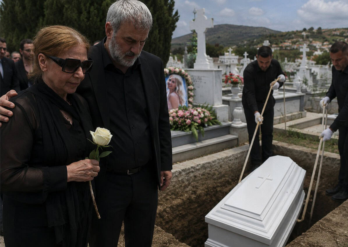 Θρήνος στο Μεσολόγγι: Η στιγμή που άνοιξαν το φέρετρο της Μαστροκώστα- Λύγισε ο Δέλλας, «Που πας αστέρι μου;» σπάραζε η μάνα της