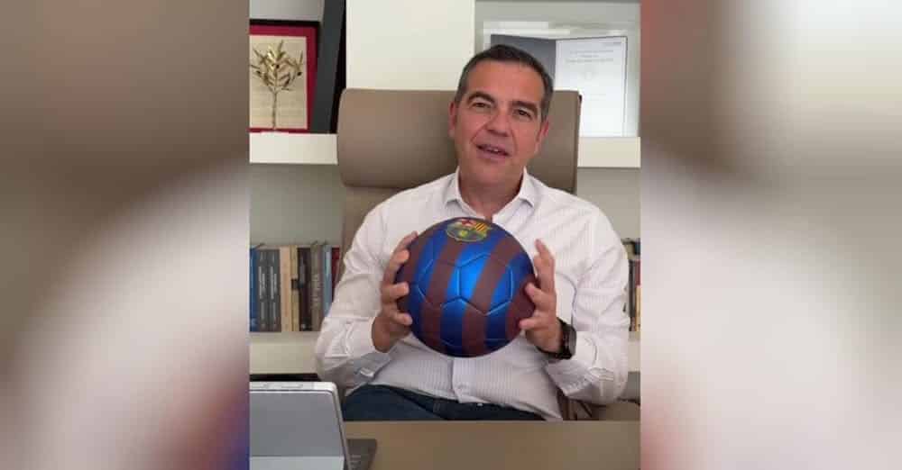 Αλέξης Τσίπρας: Στα χρώματα της Μπαρτσελόνα το νέο του κόμμα – «Το μπλε για την πατρίδα, το κόκκινο για τους αγώνες μας»