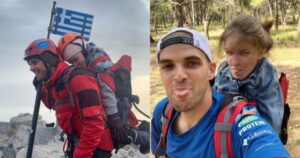 Μάριος Γιαννάκου | Πάτησε στην κορυφή του Ολύμπου έχοντας στην πλάτη του 22χρονη φοιτήτρια με κινητικά προβλήματα