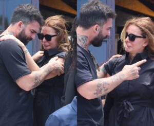 Κηδεία Γωγώ Μαστροκώστα: Σπάpαξε η Μαρία Καλάβρια στην αγκαλιά Δημήτρη Αλεξάνδρου