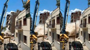 Πετράλωνα: Καρέ καρέ η στιγμή που η πολυκατοικία στην οδό Αλκμήνης πέφτει σαν χάρτινο τραπουλόχαρτο