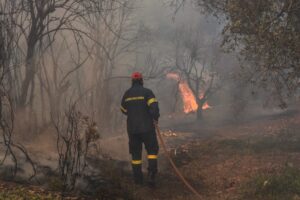 Φωτιά κοντά στο αεροδρόμιο στα Σπάτα: Στη μάχη πάνω από 100 πυροσβέστες- Καλύτερη η εικόνα