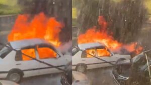 ΔΡΑΜΑΤΙΚΕΣ ΣΚΗΝΕΣ ΣΤΗΝ ΠΡΩΤΕΥΟΥΣΑ: ΦΩΤΙΑ ΣΕ ΟΧΗΜΑ, ΚΑΤΟΙΚΟΙ ΕΔΩΣΑΝ ΜΑΧΗ ΜΕ ΤΙΣ ΦΛΟΓΕΣ – ΒΙΝΤΕΟ