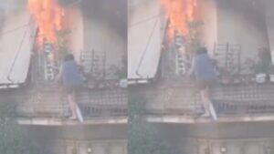 Φωτιά στην Καλλιθέα: Συγκλονιστικό βίντεο από την πτώση της γυναίκας από το μπαλκόνι – «Πήδα γιαγιά, θα σε πιάσω»