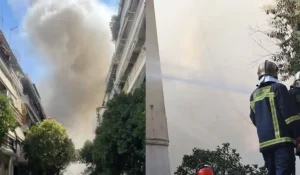 Φωτιά σε διώροφο κτίριο στην Καλλιθέα – Γυναίκα πήδηξε από το μπαλκόνι για να σωθεί