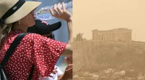 Καιρός: Καύσωνας με 38άρια και δυνατά μελτέμια έως 8 μποφόρ – Οι 7 περιοχές με αφρικανική σκόνη