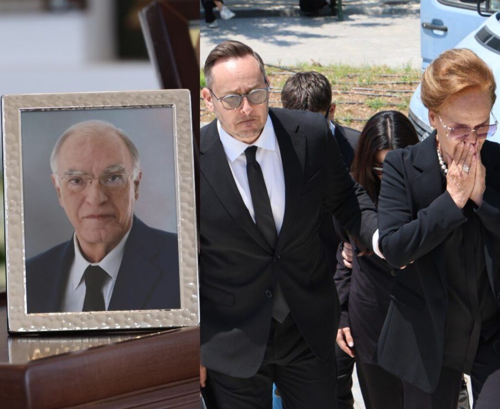 Βασίλης Λεβέντης: Σπαpαγμός στην κηδεία του – Τραγική φιγούρα η σύζυγός του, Νατάσα Μεντεσίδου – Φωτογραφίες