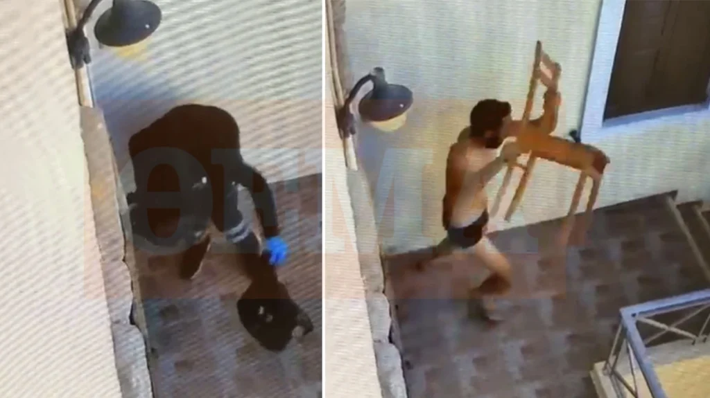 Βίντεο ντοκουμέντο από τη Σύρο: Η 41χρονη εισβάλλει μεταμφιεσμένη στο σπίτι του ζευγαριού, την καταδιώκει ο άνδρας και της πετάει καρέκλα