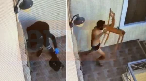 Βίντεο ντοκουμέντο από τη Σύρο: Η 41χρονη εισβάλλει μεταμφιεσμένη στο σπίτι του ζευγαριού, την καταδιώκει ο άνδρας και της πετάει καρέκλα