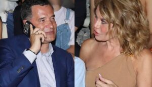 Άδωνις Γεωργιάδης μαζί με την Ευγενία Μανωλίδου και τους γιους τους σε μια σπάνια εμφάνιση στην Επίδαυρο