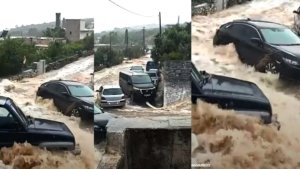ΕΚΤΑΚΤΟ – Αυτοκίνητα παρασύρθηκαν πλημμύρισαν σπίτια από την καταιγίδα που χτύπησε την περιοχή