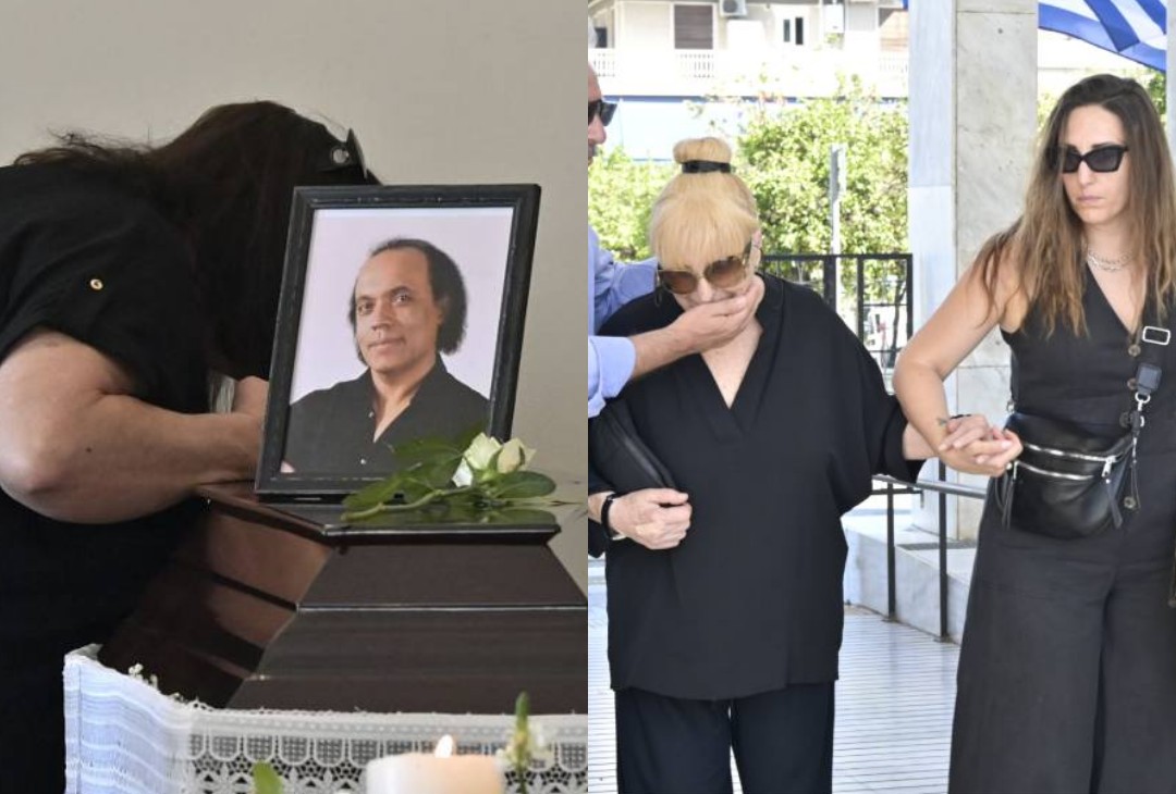 Κηδεία Λάκη Χαλκιά: Συντετριμμένη η σύζυγός του, κατέppευσε πάνω στο φέρετρο του