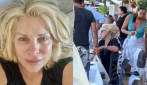 «Μποτιλιάρισμα» στην Κεφαλονιά για την… Μενεγάκη: Εμφανίστηκε ντυμένη έτσι, με τα μαλλιά πιασμένα πάνω και άβαφη, για να φάει στο Φισκάρδο και προκάλεσε… χαμό