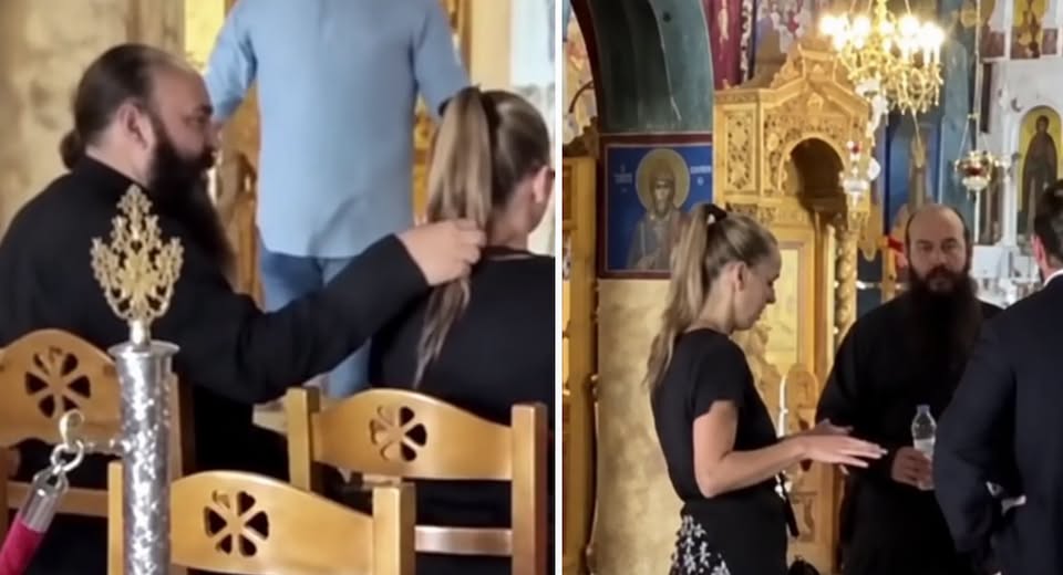 Βίντεο-ντοκουμέντο! Τι έκανε με τον παπά η Βάσω Μαζωνάκη λίγο πριν ξεκινήσει η τελετή για τον αδερφό της, Γιώργο