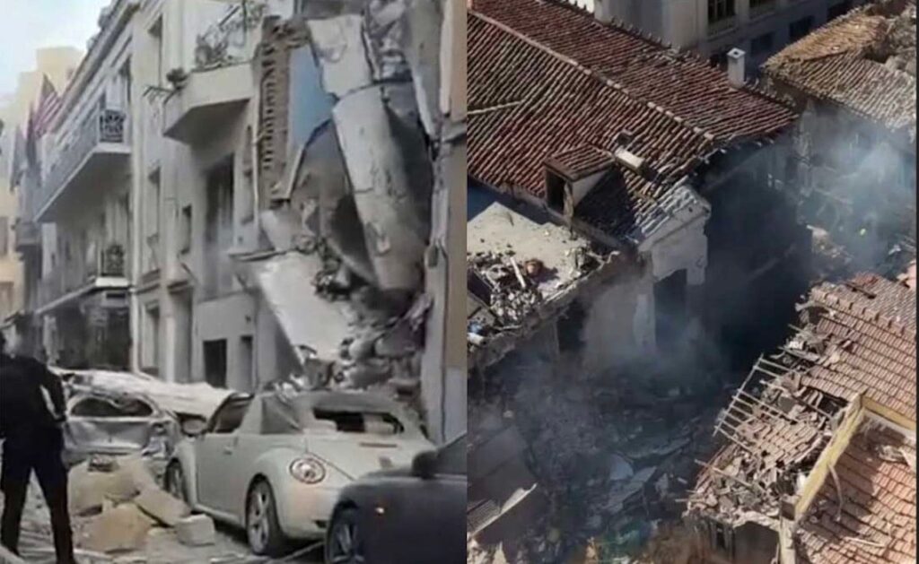 Κατέρρευσε διώροφο κτήριο μετά από ισχυρή έκρηξη στην Πλάκα – Αδιανόητες εικόνες στο κέντρο της Αθήνας
