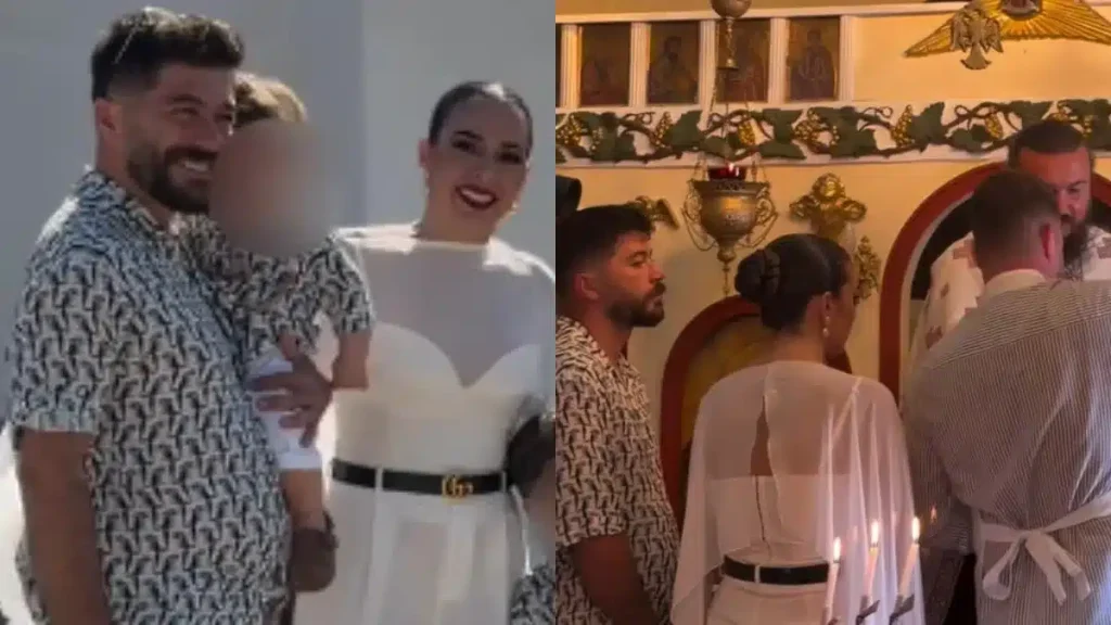 Ο Άρης Τσάπης και η Ειρήνη Ξυπνητού βάφτισαν τον δεύτερο γιο τους στη Σέριφο – Το διπλό σπάνιο όνομα που του έδωσαν