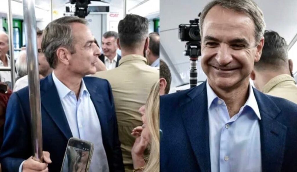Ο Κυριάκος Μητσοτάκης πήρε τον Ηλεκτρικό – Έκανε δρομολόγιο με τον πρώτο συρμό που εκσυγχρονίστηκε, μίλησε με επιβάτες και τουρίστες