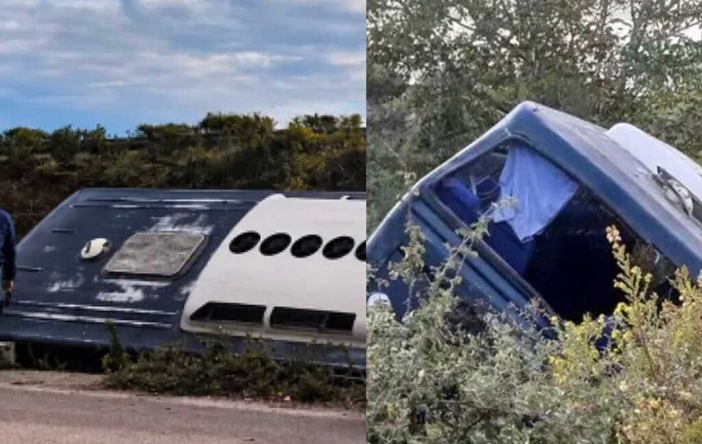 Εκτροπή λεωφορείου του Πολεμικού Ναυτικού σε παράδρομο της Ιόνιας Οδού